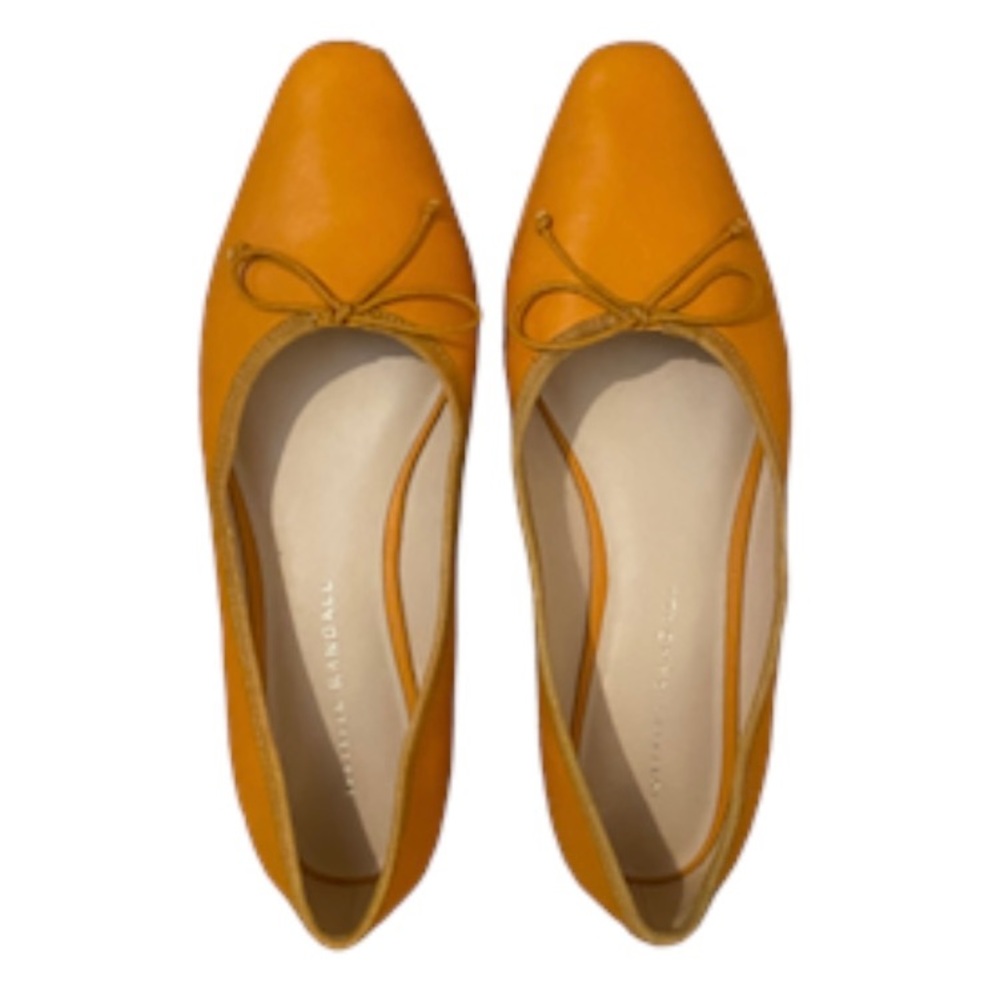 Loeffler Randall mustard yellow / orange leather ballet flats - 7